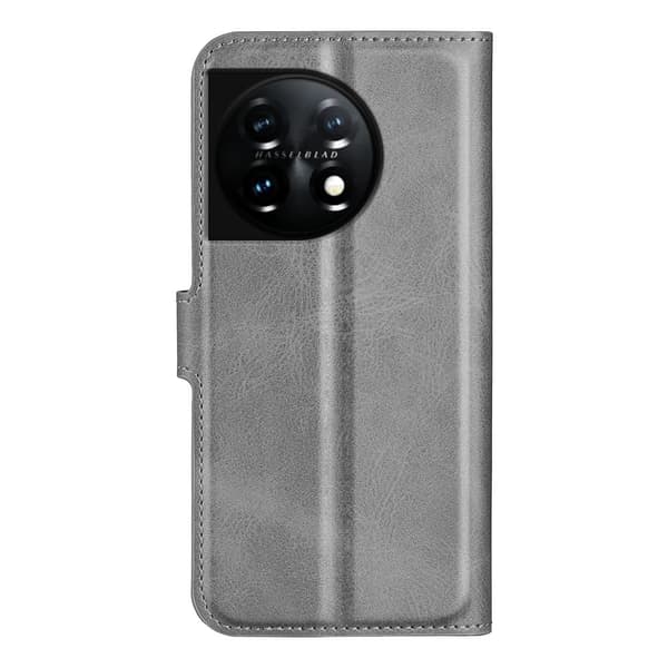 Plånboksfodral i Läder till OnePlus 11 - Grå