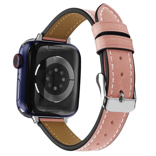 Apple Watch (41mm) retro urrem i ægte læder - Lyserød
