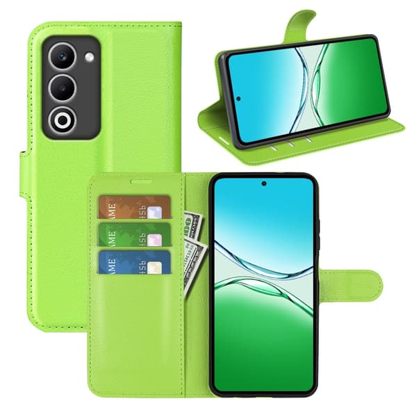 Classic Oppo A5 flip etui - Grønn