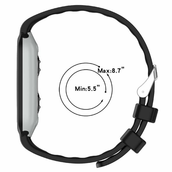 Emeterm Fashion Replacement Strap Blødt Silikone Wristband - Sort