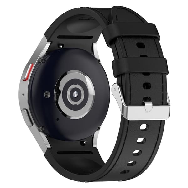 Urrem i vegansk silikone-læder til Samsung Galaxy Watch - Sort