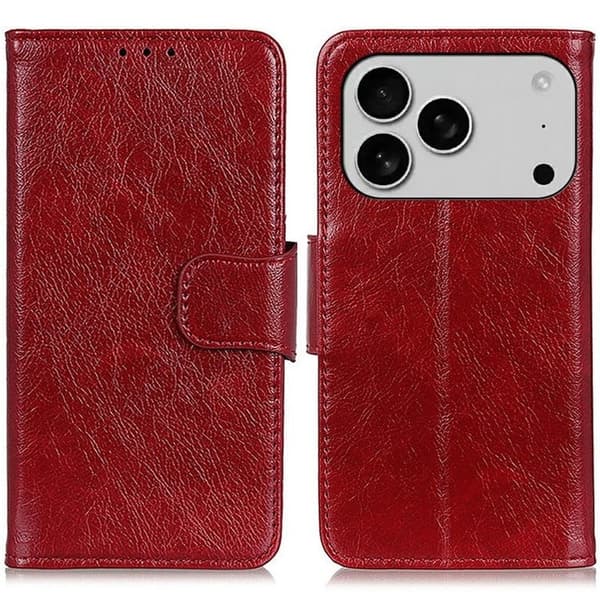 Neptune Læder iPhone 17 Pro Max Flip etui - Rød
