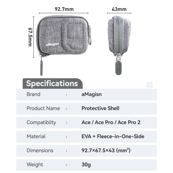AMAGISN Hard EVA Protective Case Insta360 Ace Pro 2 / Ace Pro / Ace Camera Storage Bag