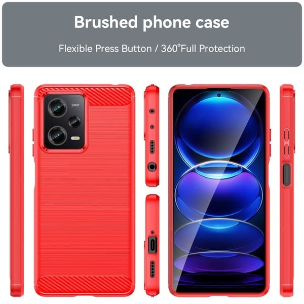 Carbon Flex Xiaomi Redmi Note 12 Pro skal - Röd