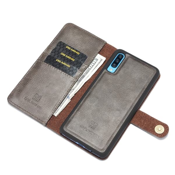 DG.MING Samsung Galaxy A70 2-i-1 Wallet Etui - Grå