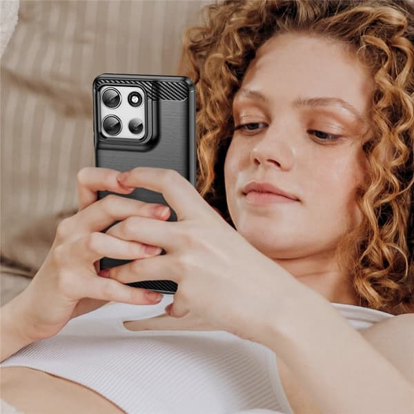Carbon Flex Motorola Moto G56 cover - Sort