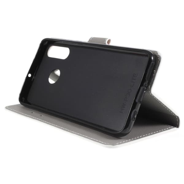 Huawei P30 Lite konstläderfodral med tryck - Persikoblommor
