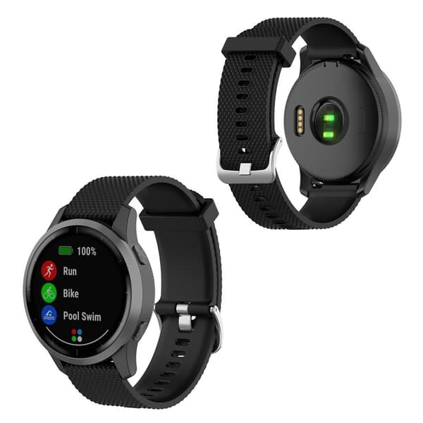Garmin Vivoactive 4 silikone tekstureret Urrem - Sort