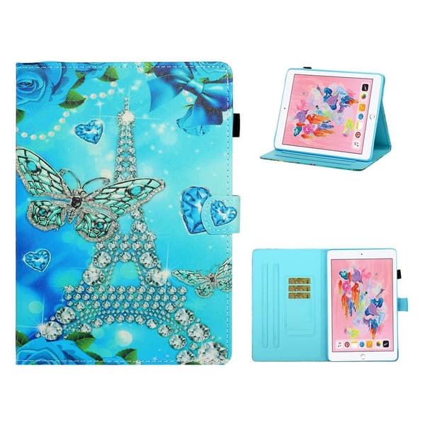 iPad 10.2 (2019) Stilfuldt mønstered læder flip etui - Eiffel Tårn