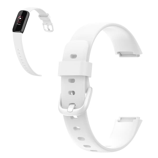 Fitbit Luxe ensfarget klokkerem i silikon - Hvit / Størrelse: S
