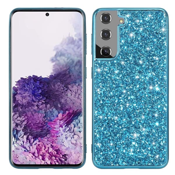 Glitter Samsung Galaxy S23 Etui - Blå