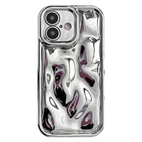 iPhone 17 Case Electroplated Flexible Shell Meteorite Texture Phone Cover - Silver