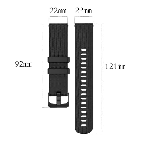 22mm urrem Samsung Galaxy Watch3 45mm / Asus Zenwatch silikonerem Grid Texture - Sort