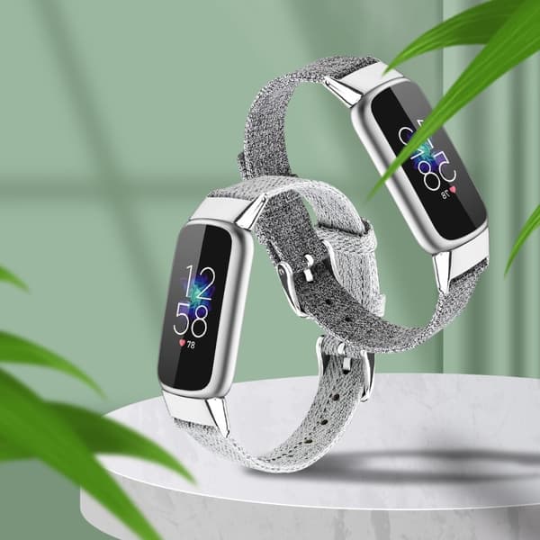 Fitbit Luxe -kellon hihna kankaalle - Vaalean Harmaa / Koko: L