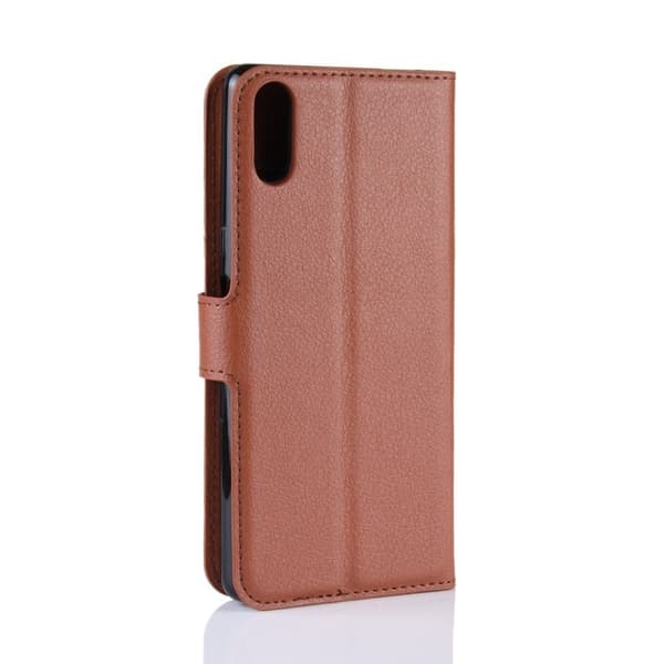 Sony Xperia L3 Litchi Læretui - Brun