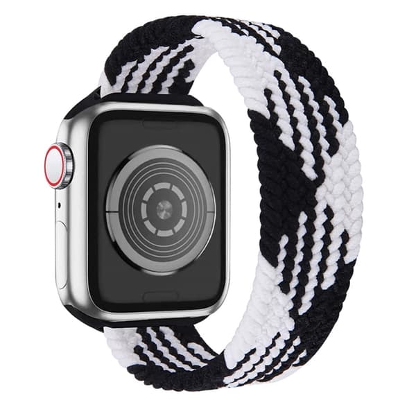 Apple Watch Series 8 (41mm) elastisk vævet urrem - Sort + Sort