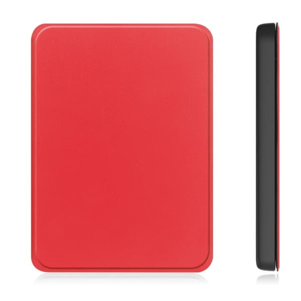 Amazon Kindle Paperwhite (2024) Etui Bumpresistent og PU E-Reader Cover Support Auto Wake / Sleep - Rød