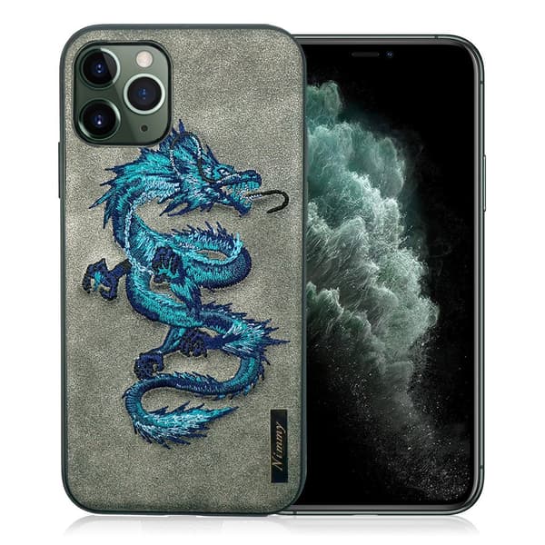 Nimmy Drage iPhone 11 Pro Max Deksel Brodert - Blå