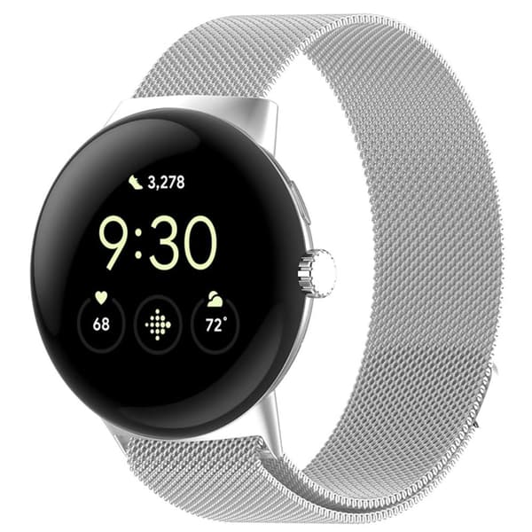 Google Pixel Watch milanesisk metallklokkerem - Sølv