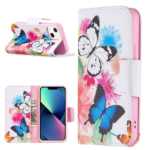 Wonderland iPhone 13 flip etui - To Sommerfugle