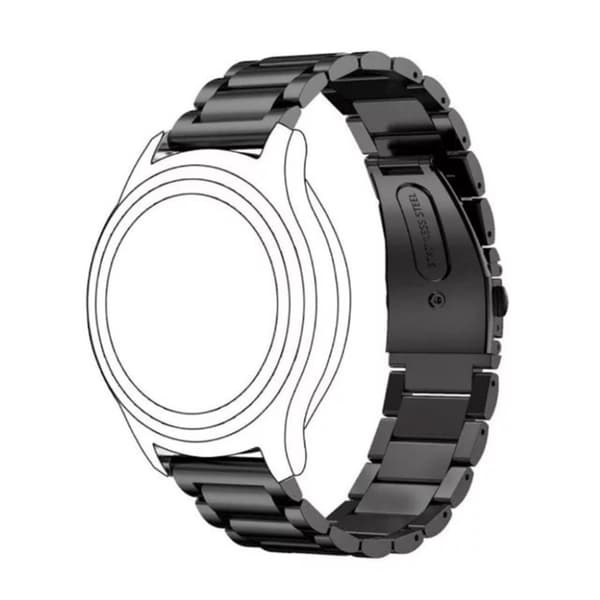 TicWatch Pro 22mm urrem i rustfrit stål - sort