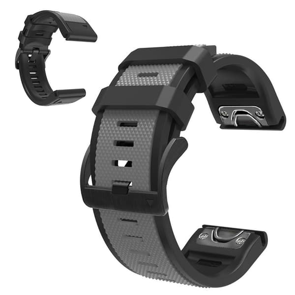 22mm kaksivärinen kellohihna Garmin-kelloon - Harmaa / Musta