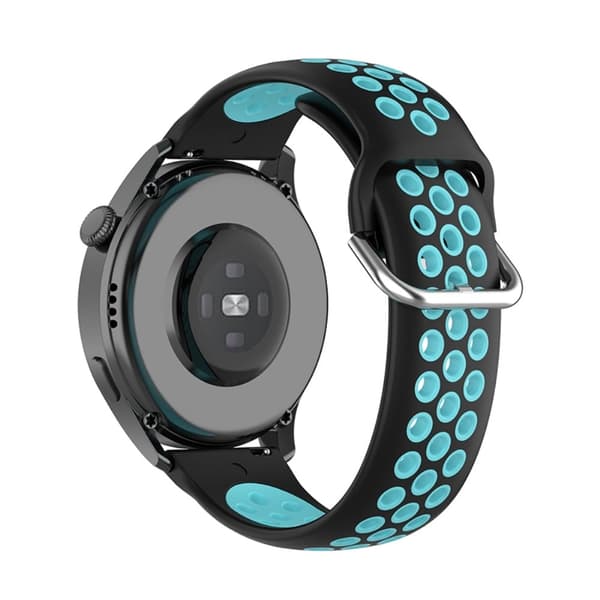 Ticwatch GTX / Pro tofarvet silikone urrem - Sort / Blågrøn
