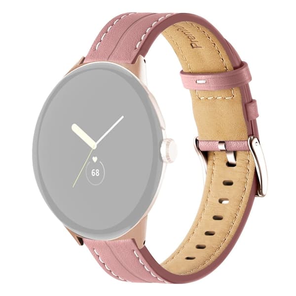 Urrem i ekte lær til Google Pixel Watch - Mørkerosa