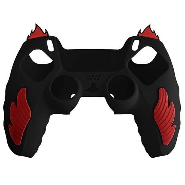 Sony PlayStation 5 Controller Silicone Case Flame Design Shock Absorbing Grip Protective Cover - Black
