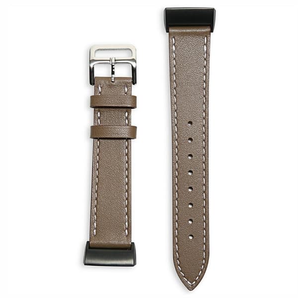 Fitbit Charge 5 urrem i ægte læder - Taupe