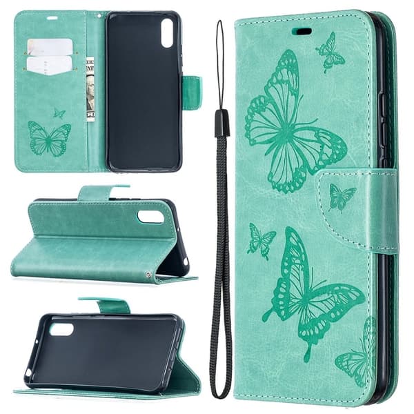 Butterfly Xiaomi Redmi 9A Flippetui - Grønn
