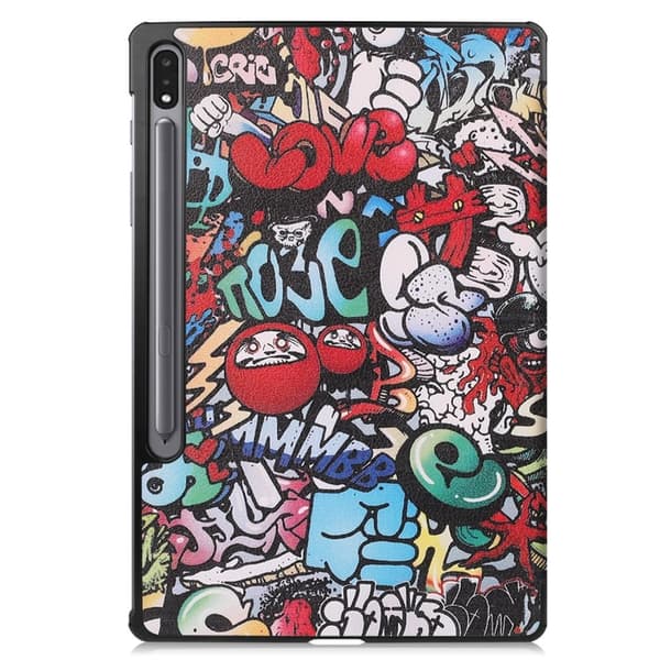 Samsung Galaxy Tab S10 Plus-etui med mønstermønster i lær - Graffiti
