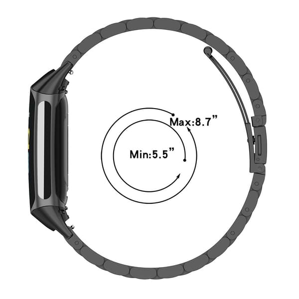 Klokkerem Fitbit Charge 6 / 5 Titanlegering 3-perle håndleddsrem - Sølv