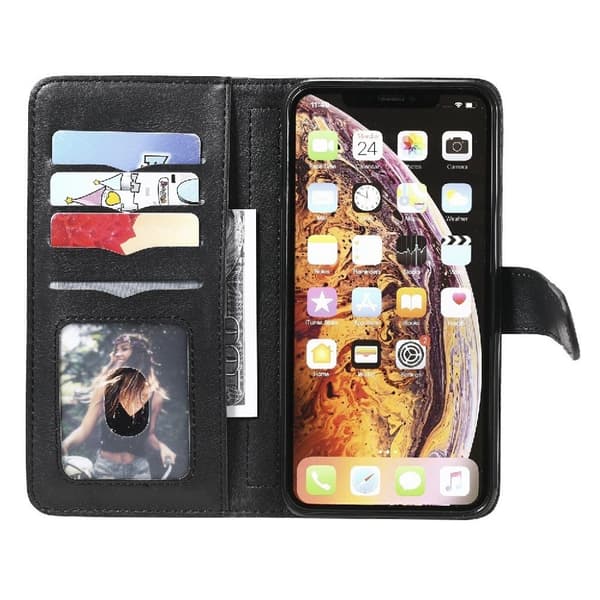 iPhone Xs Max etui med pung & 10 kortpladser – Sort