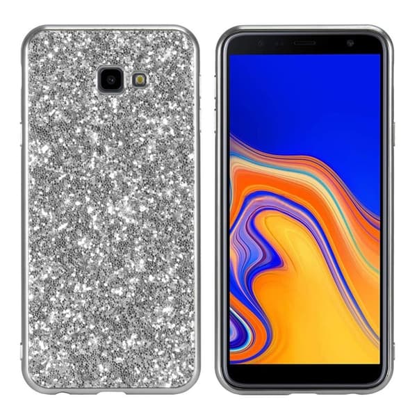 Glitter Samsung Galaxy J4 Plus (2018) deksel - Sølv