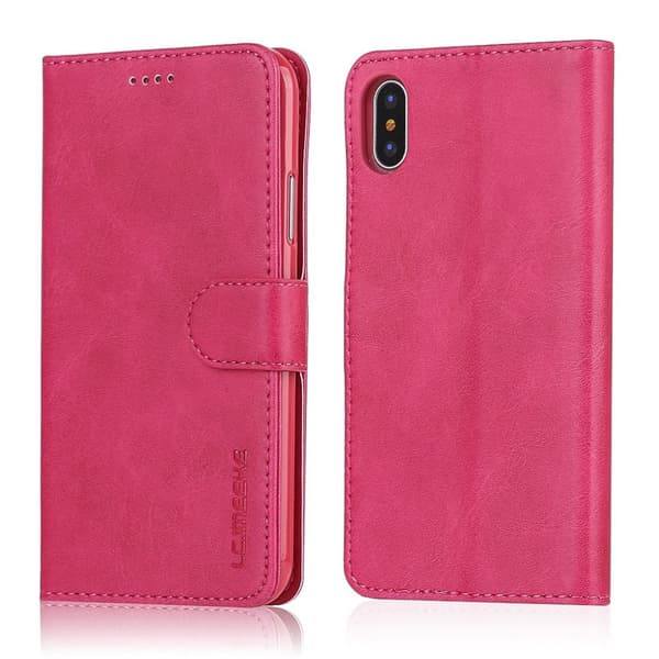 LC.Imeeke läder iPhone X fodral - Rosa