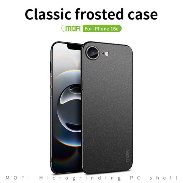 iPhone 16e PC Case MOFI Shield Matte Series Slim Fit Phone Cover - Sort
