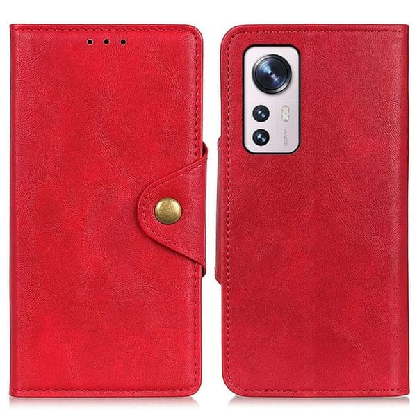 Alpha Xiaomi 12 Lite læder flip etui - Rød
