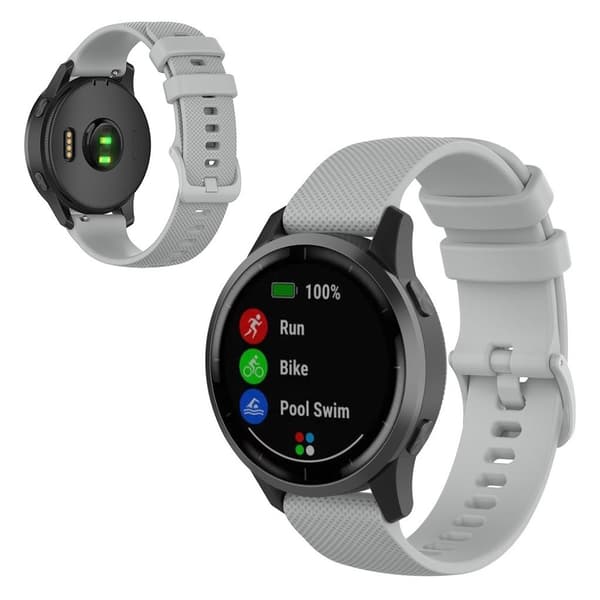 Garmin Vivoactive 4 grid texture silikoni ranneke - Harmaa