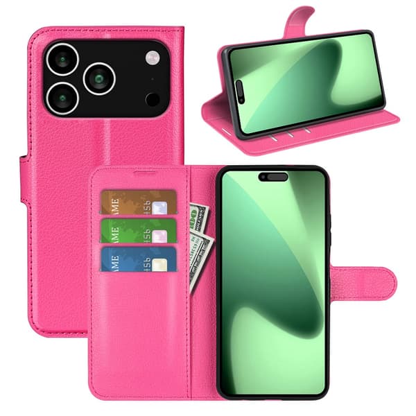 Classic iPhone 17 Pro Max flip kuoret - Ruusunpunainen
