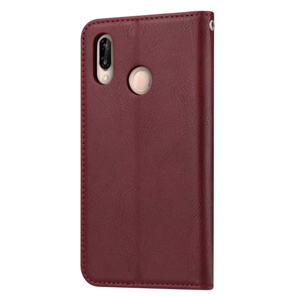 Huawei P20 Lite auto-absorberende PU læder flip etui - Vinrød