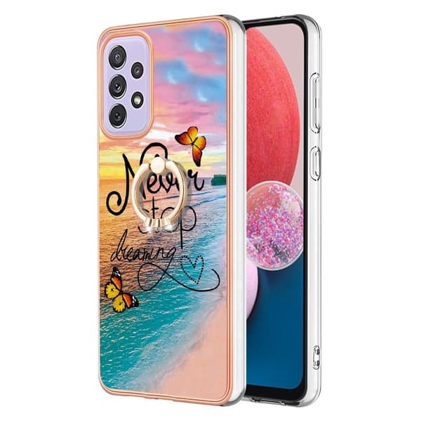 Marble Mønstret Deksel med Ring Holder til Samsung Galaxy A53 5G - Never Stop Dreaming