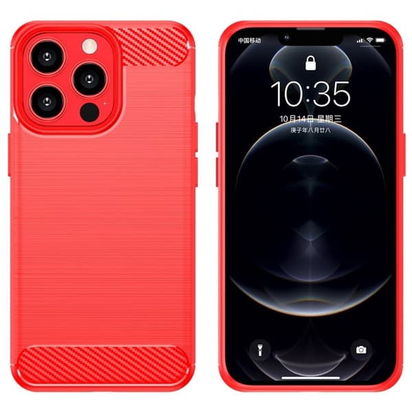 Carbon Flex Suojakotelo iPhone 13 Pro - Punainen