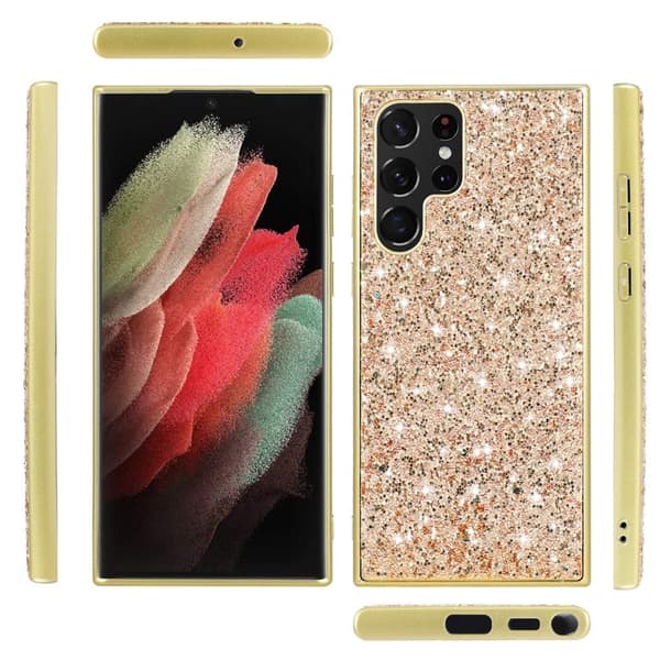 Glitter Samsung Galaxy S25 Ultra deksel - Blå