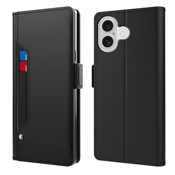 iPhone 17 etui med makeup-spejl i smart design - Sort