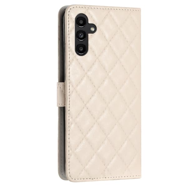 Rombemønster, matt flip-deksel for Samsung Galaxy S24 FE - Beige