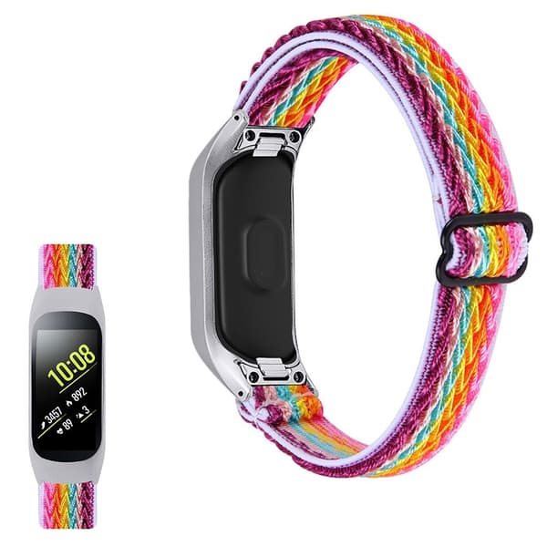 Samsung Galaxy Fit e elastisk nylon loop-klokkerem - Regnbue