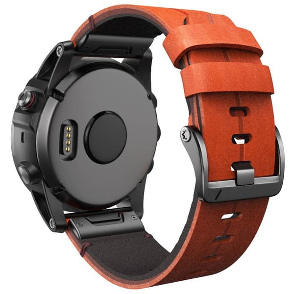 Aito nahkahihna Garmin-kelloon - Ruskea
