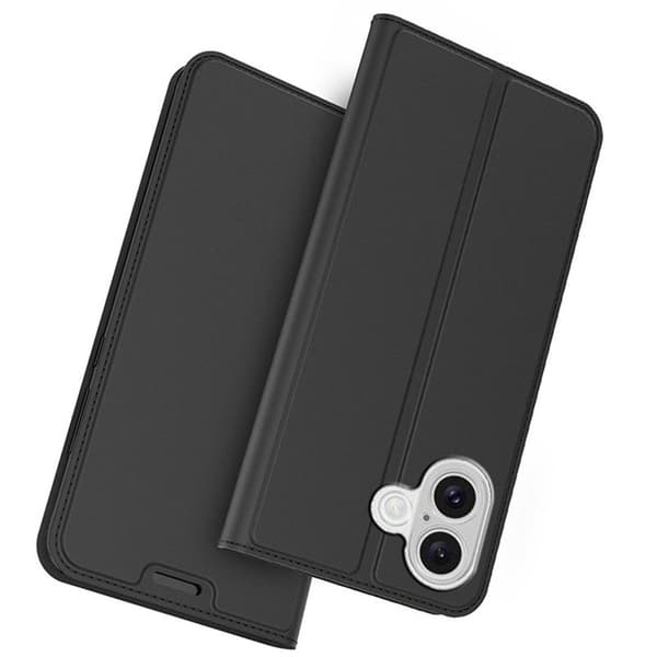 Glat og tyndt premium iPhone 17 læderetui - Sort
