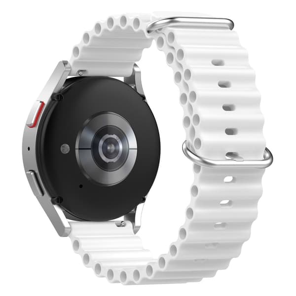 20 mm universal klokkerem i silikon - Hvit